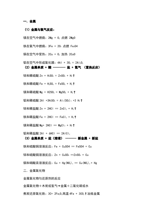 各类物质的化学性质总结