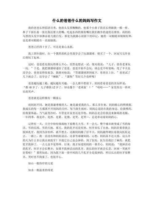 什么的爸爸什么的妈妈写作文