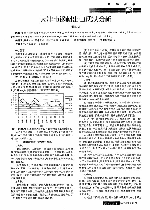 天津市钢材出口现状分析