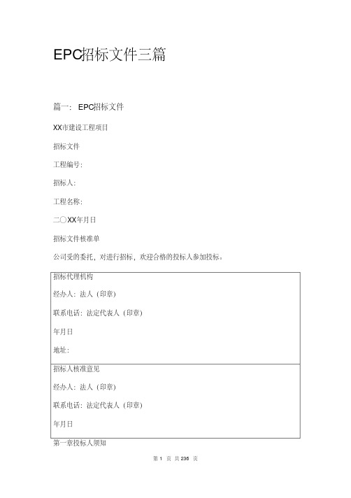 epc招标文件三篇