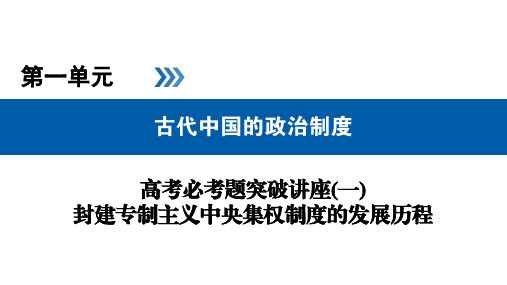 2019版高考历史大一轮复习高考必考题突破讲座1古代中国的政治制度