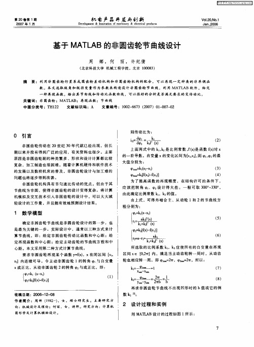 基于MATLAB的非圆齿轮节曲线设计