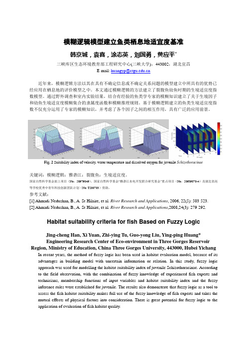 模糊逻辑模型建立鱼类栖息地适宜度基准