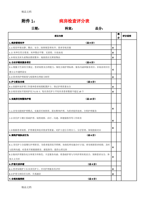 最新病房及ICU迎三甲检查标准及细则.8修订