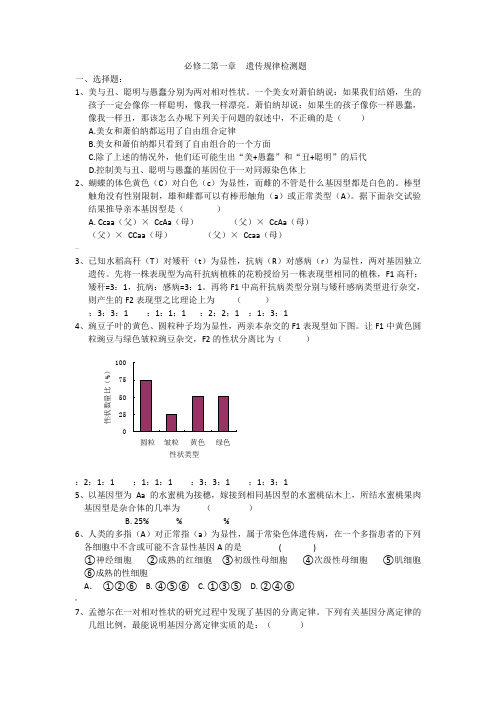 高中生物必修二__基因分离定律和自由组合定律练习试题和答案解析