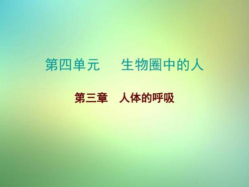 中考生物总复习第四单元第三章人体的呼吸课件