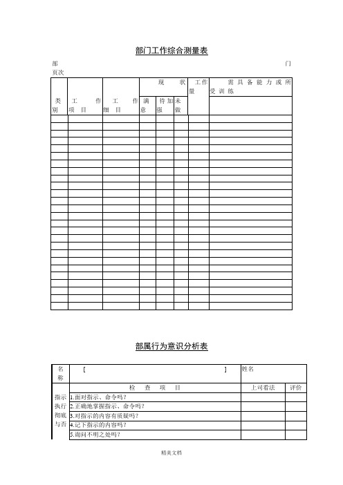 企业日常管理表格大全