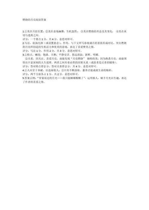 燃烧的月亮阅读答案