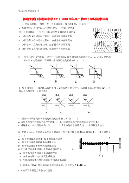 [推荐学习]2017_2018学年高二物理下学期期中试题