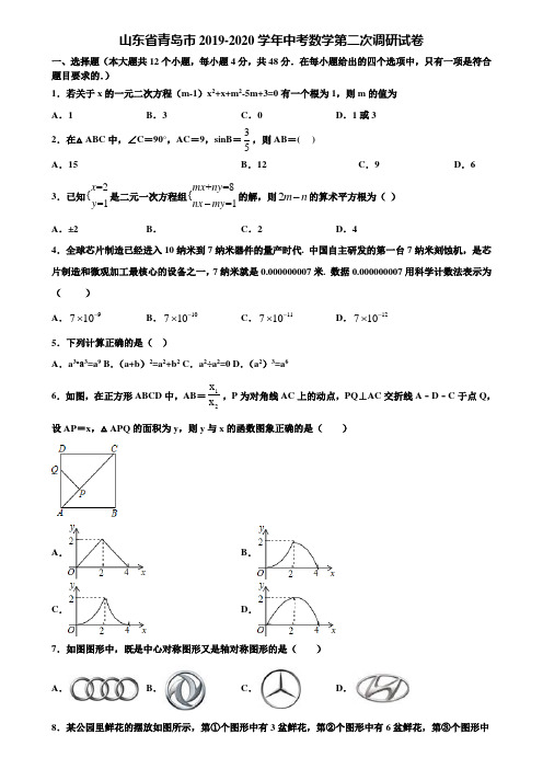 山东省青岛市2019-2020学年中考数学第二次调研试卷含解析