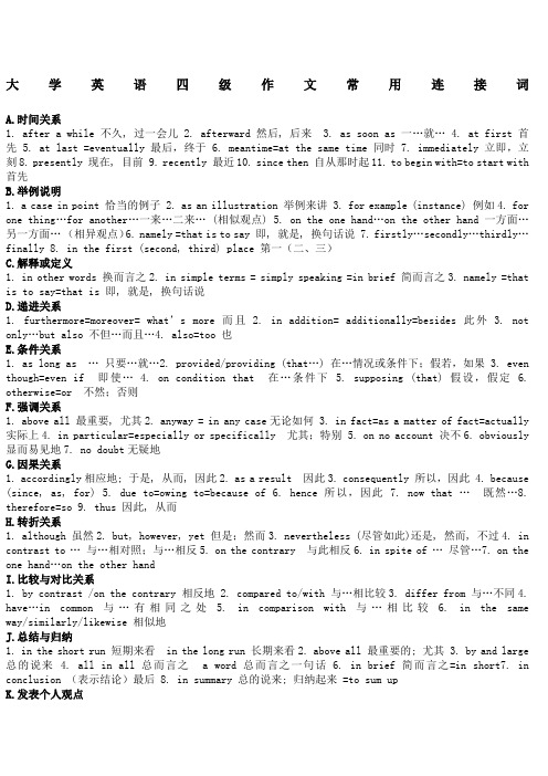 级作文连接词,模板句,高频词