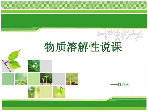 物质溶解性说课