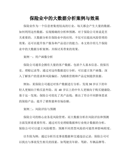 保险业中的大数据分析案例与效果