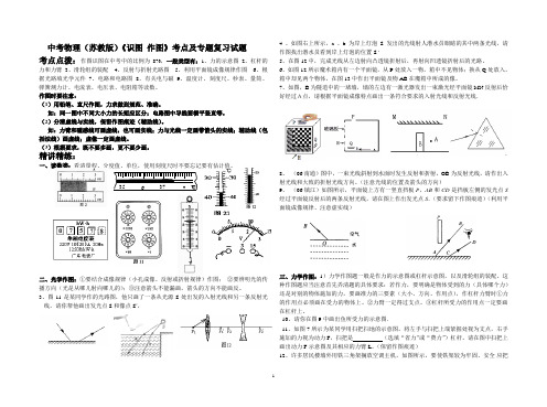 中考物理(苏教版)《识图 作图》考点及专题复习试题