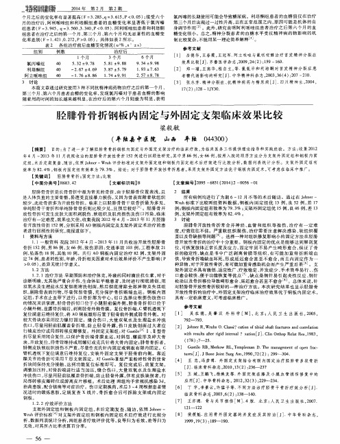 胫腓骨骨折钢板内固定与外固定支架临床效果比较