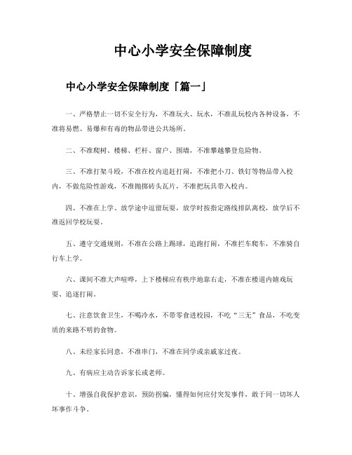 中心小学安全保障制度