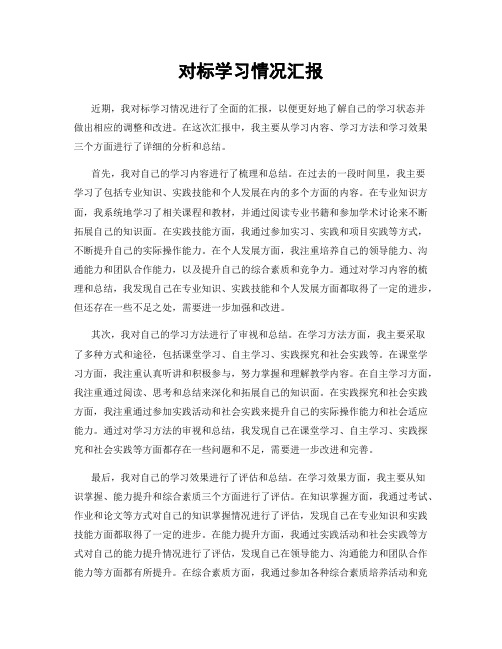 对标学习情况汇报