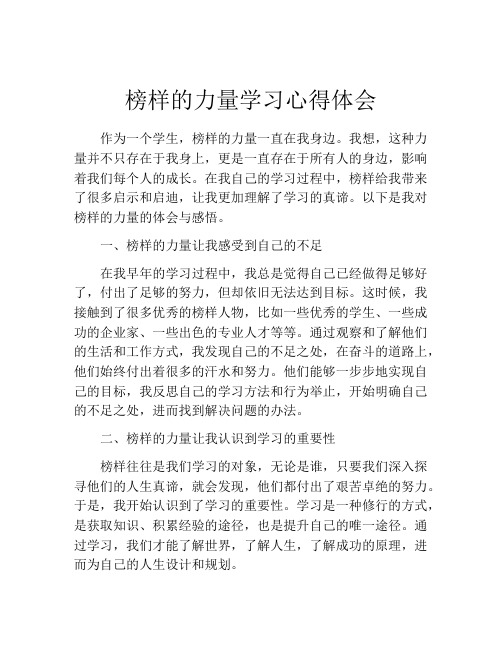 榜样的力量学习心得体会