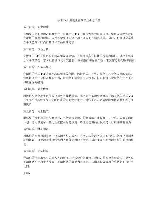 手工diyt恤创业计划书ppt怎么做