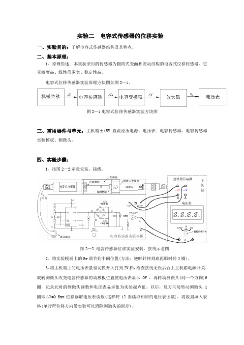 实验二  电容式传感器的位移实验