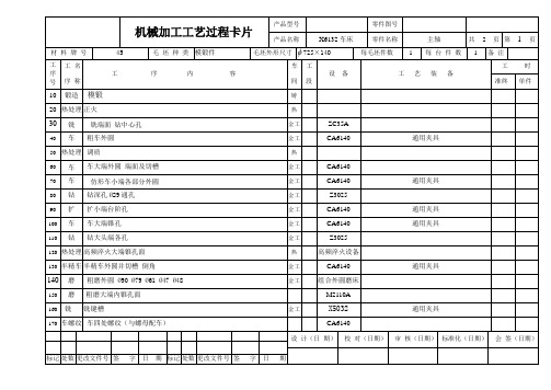 X6132主轴加工工艺及夹具设计 机械加工工艺过程卡片