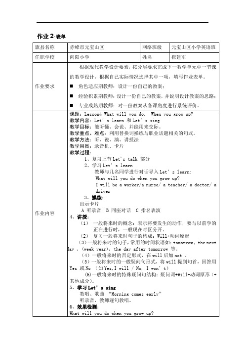 模块二作业表单