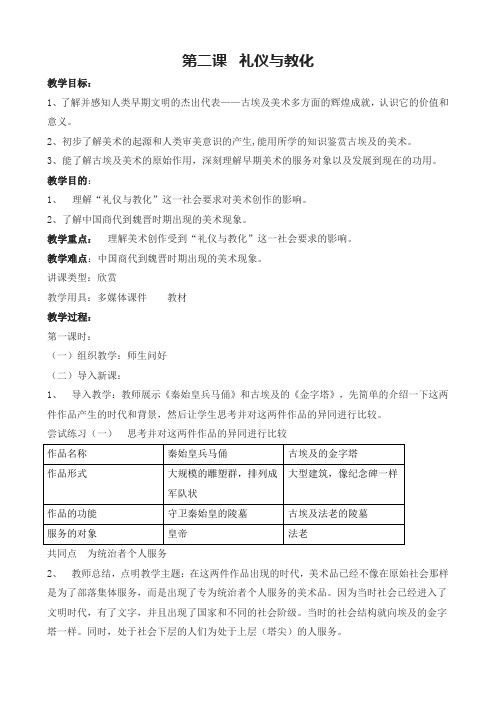 【教案】第二课礼仪与教化