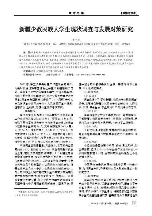 新疆少数民族大学生现状调查与发展对策研究