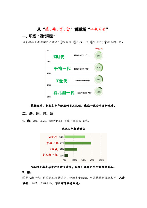 从“选、用、育、留”看职场“四代同堂”