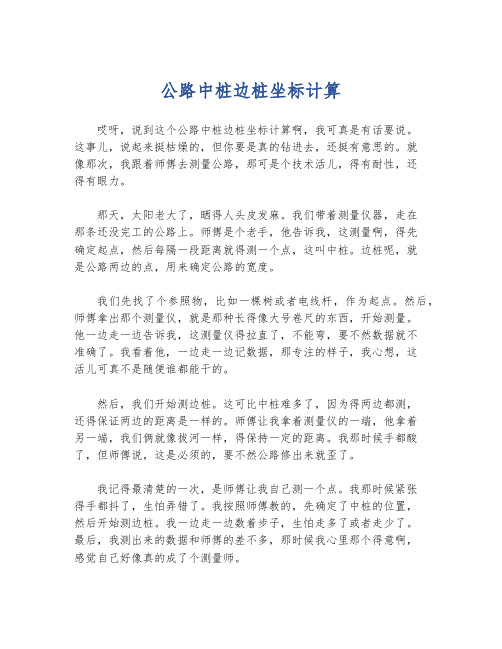 公路中桩边桩坐标计算