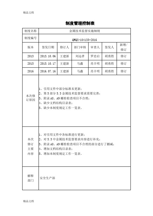 最新水电厂金属技术监督实施细则资料