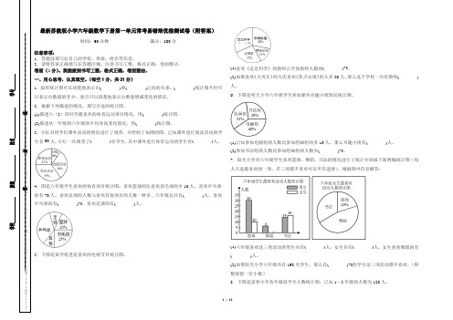 最新苏教版小学六年级数学下册第一单元常考易错培优检测试卷(附答案)