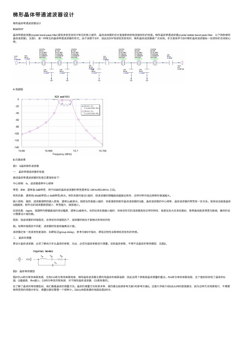 梯形晶体带通滤波器设计