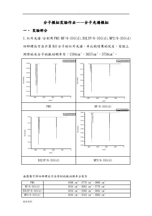 分子模拟实验报告分子光谱模拟