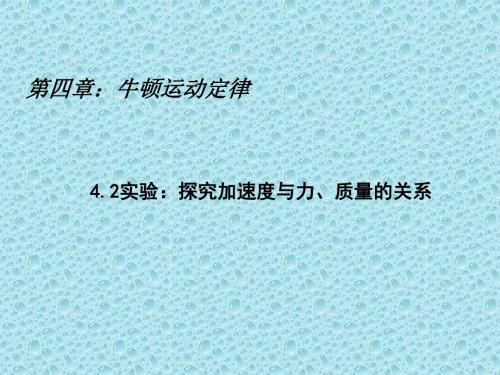 人教版物理高一物理必修一第四章牛顿运动定律4.2实验：探究加速度与力、质量的关系(共37张PPT)