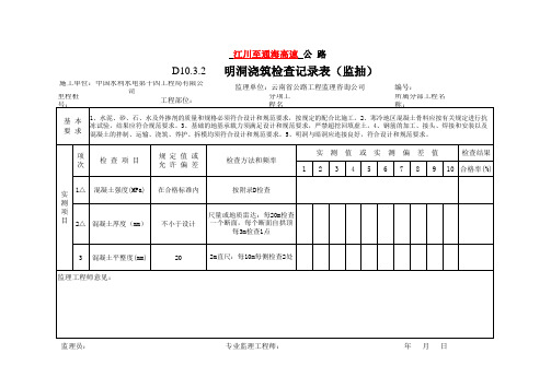 D10.3.2   明洞浇筑检查记录表 (监抽)