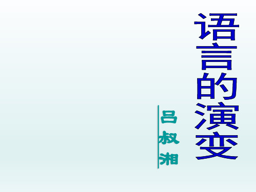 《语言的演变》高中语文必修三课件(共19张PPT)