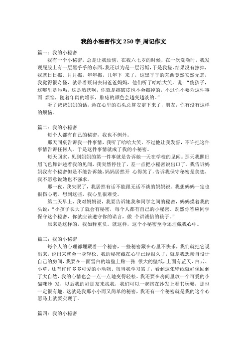 我的小秘密作文250字_周记作文