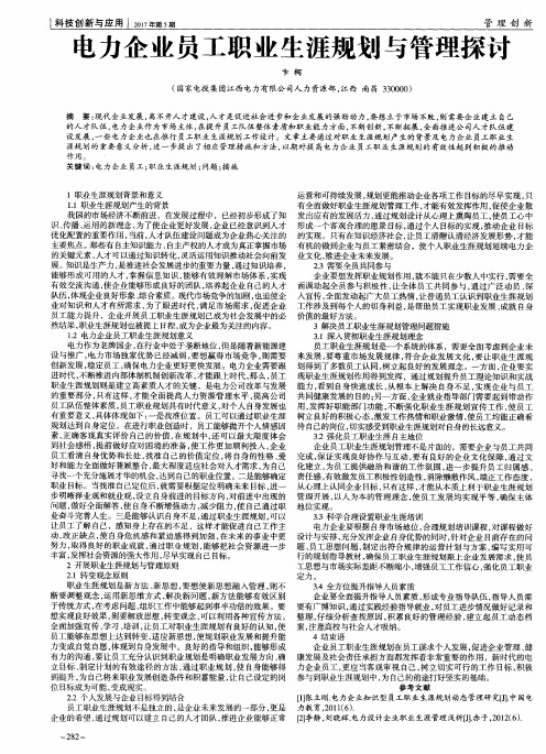 电力企业员工职业生涯规划与管理探讨