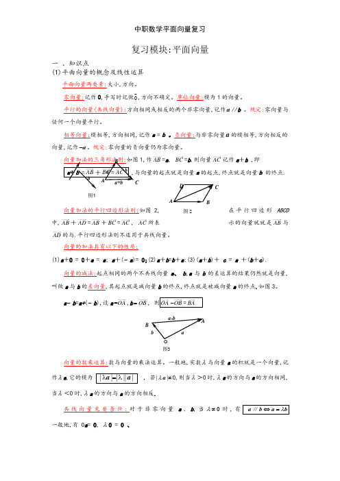 中职数学平面向量复习