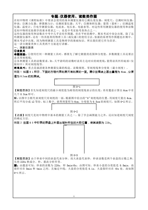 2024年中考物理复习专题：仪器使用、读数类作图