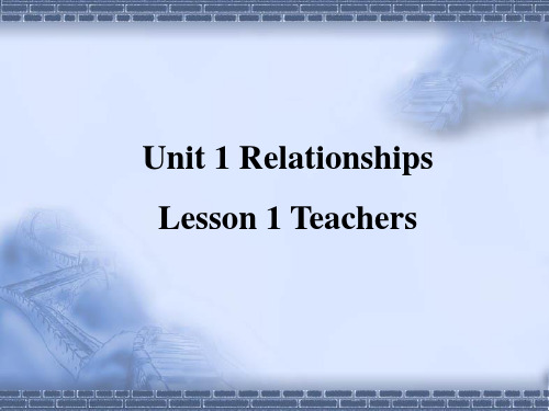 Unit 1 Relationships Lesson 1(教学)-高中英语北师大版选择性必修第一册