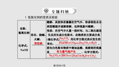 氢氧化钠和氢氧化钙的变质PPT课件