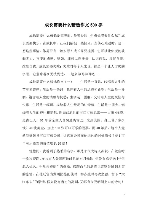 成长需要什么精选作文500字