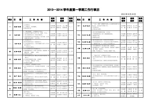 2010——2011学年度第一学期工作行事历