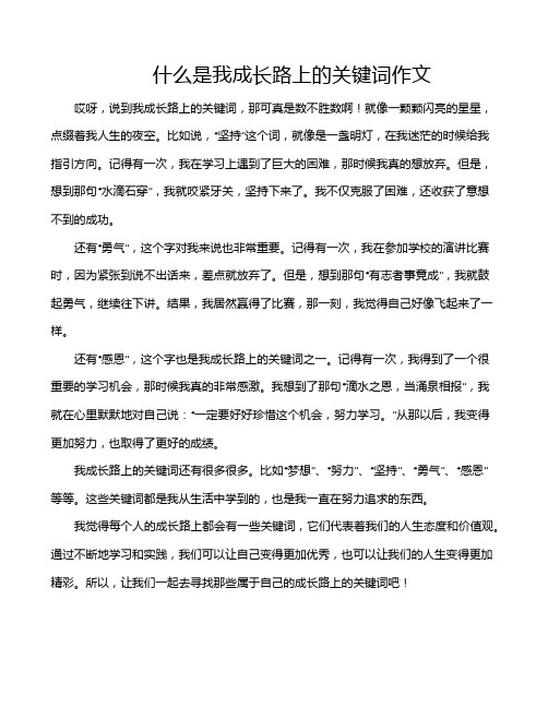 什么是我成长路上的关键词作文