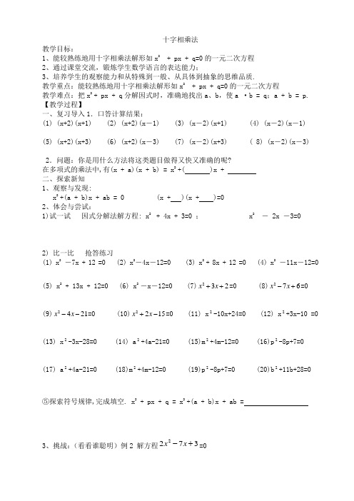 15__十字相乘法教学案