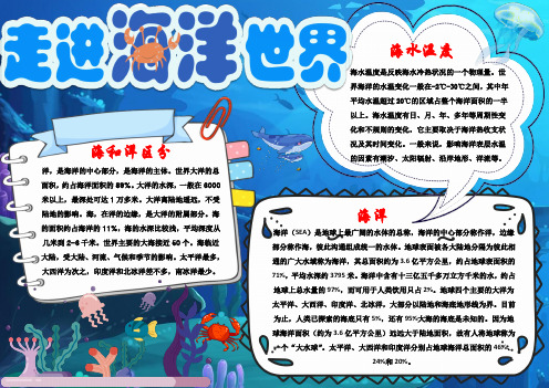 走进海洋世界保护海洋小报word小报手抄报电子小报