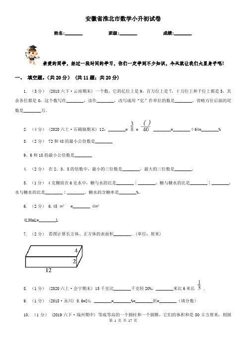 安徽省淮北市数学小升初试卷