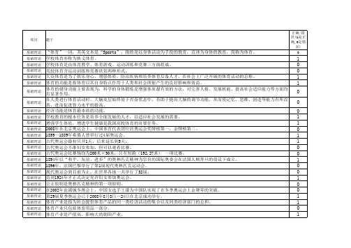 常州大学一年级二学期体育理论测试题库